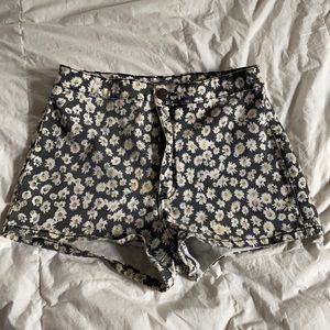 Forever 21 Flower Jean Shorts